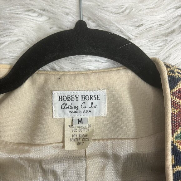 VTG 90s Hobby Horse Western Equestrian Show Vest  Tapestry Geometric Floral Sz M - Picture 7 of 8